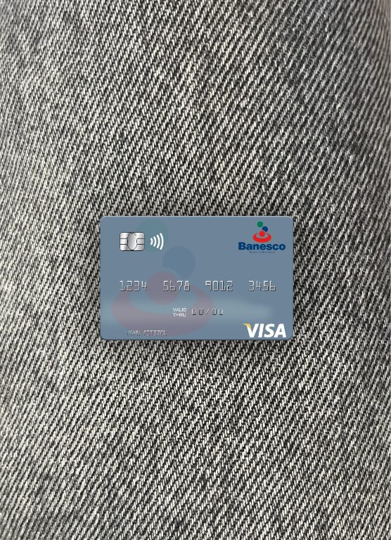 Download Venezuela Banesco Banco Universal visa card photolook front Photoshop template